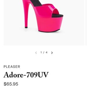 Pleaser Heels Adore-709UV Hot Pink 7" Size 7